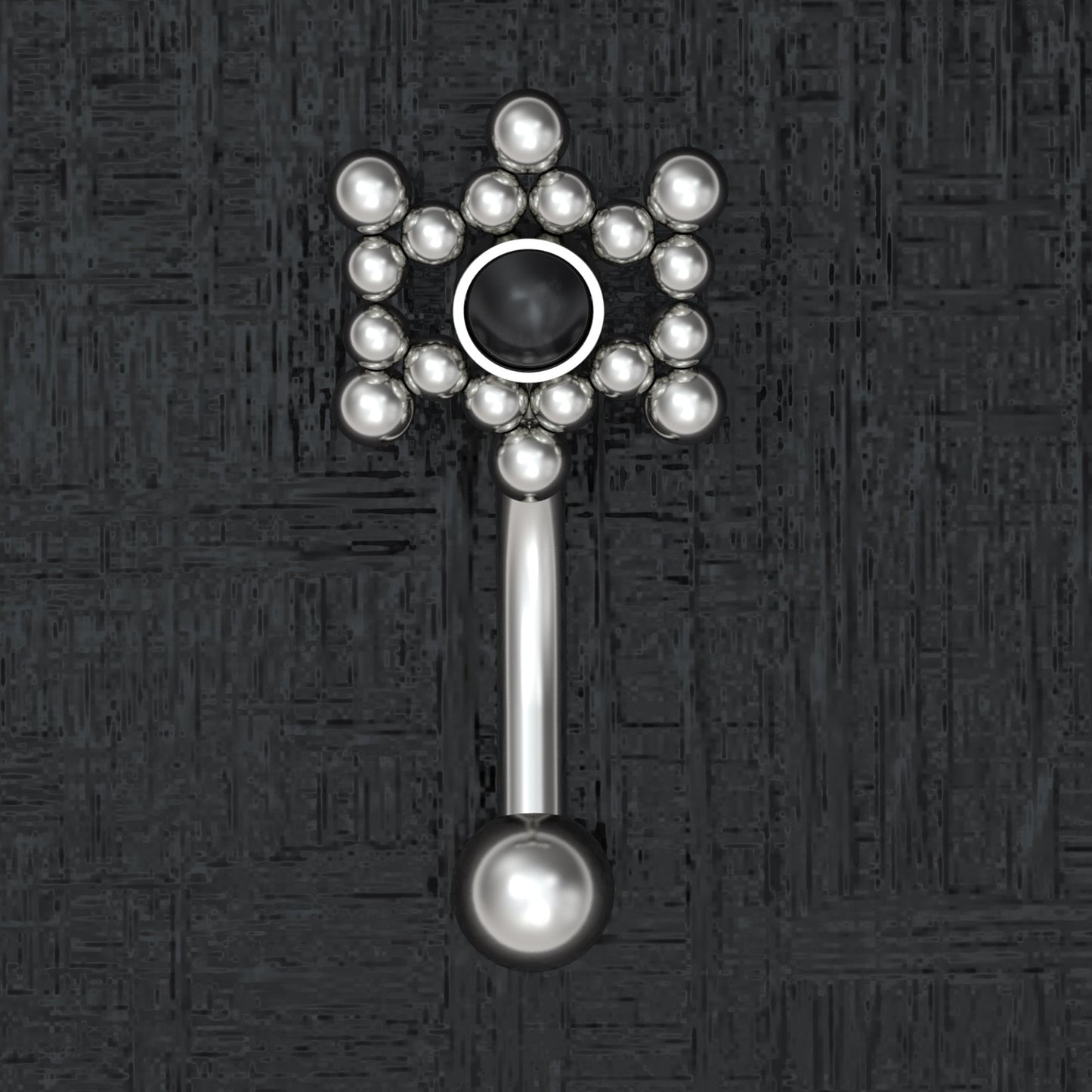 Titanium Curved Barbell Piercing Onyx - TitaniumFashion