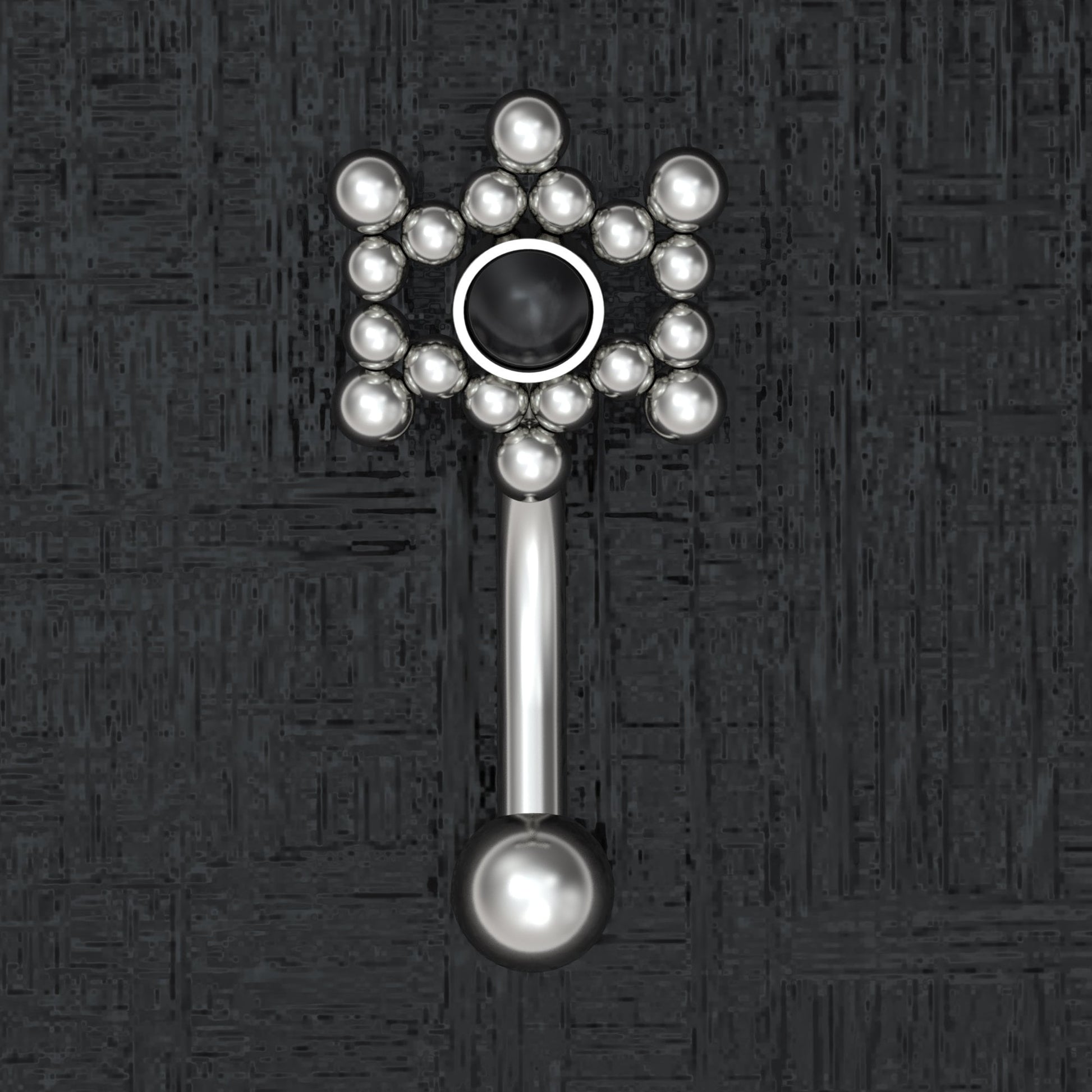 Titanium Curved Barbell Piercing Onyx - TitaniumFashion