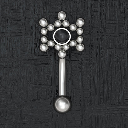 Titanium Curved Barbell Piercing Onyx - TitaniumFashion
