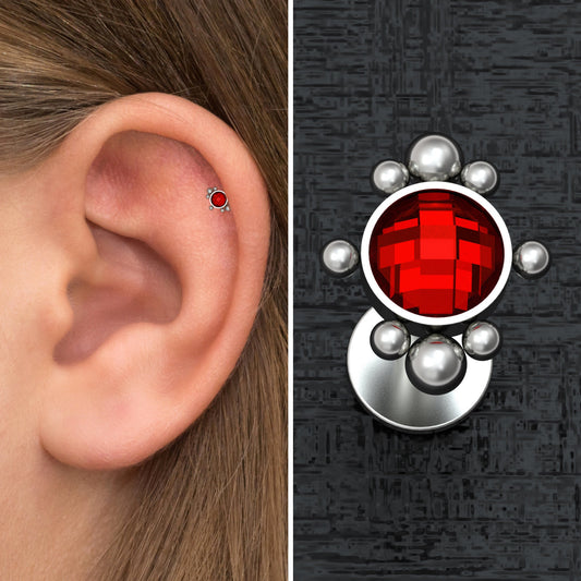 CZ Tragus Earring Titanium - TitaniumFashion