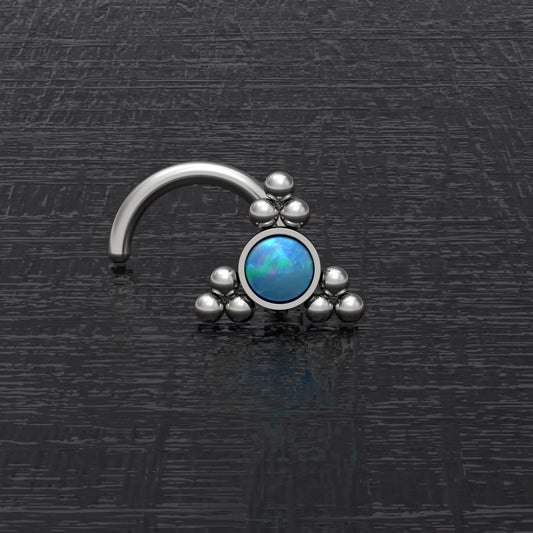 Opal Nose Stud Ring Titanium - TitaniumFashion
