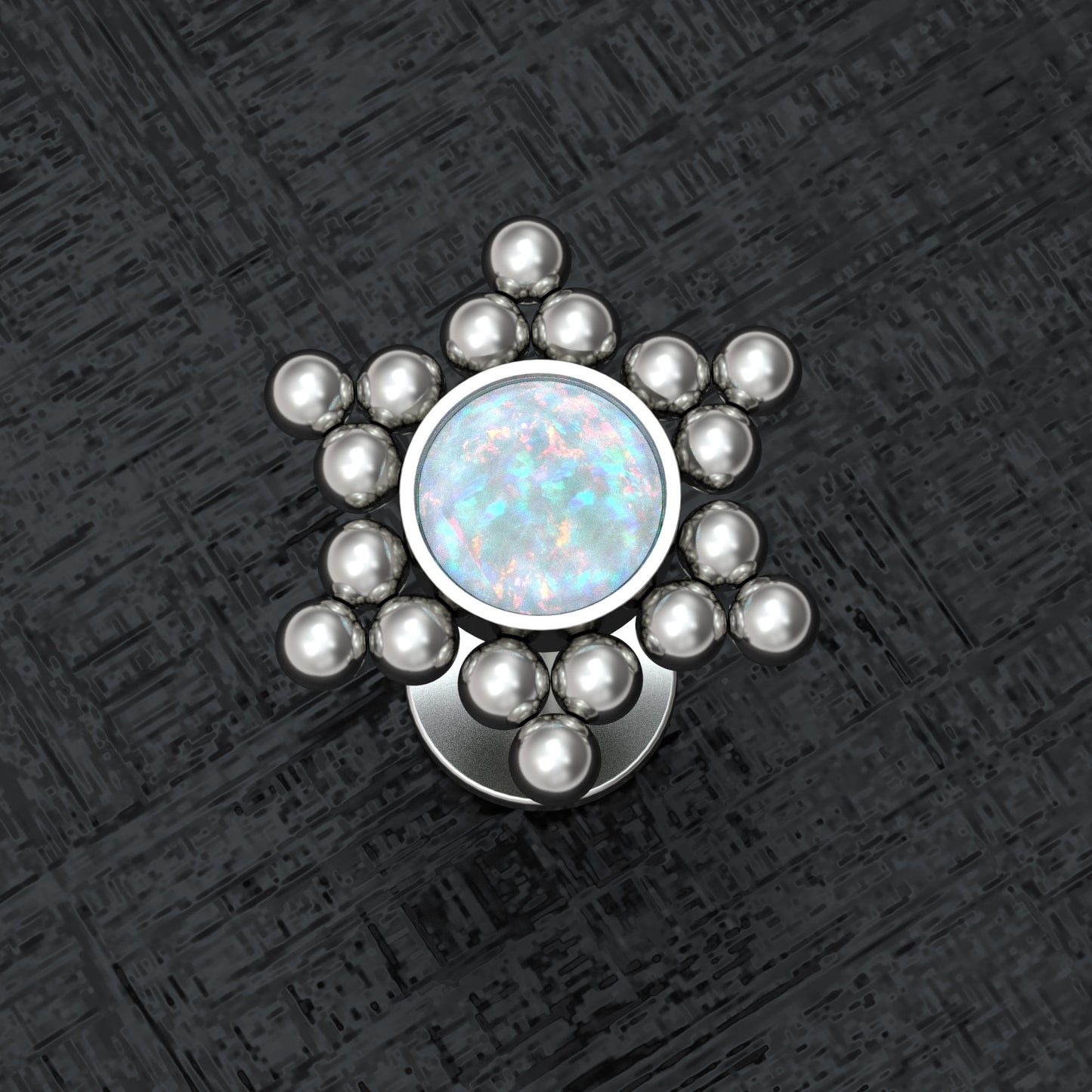 Titanium Flat Back Tragus Earring Opal - TitaniumFashion