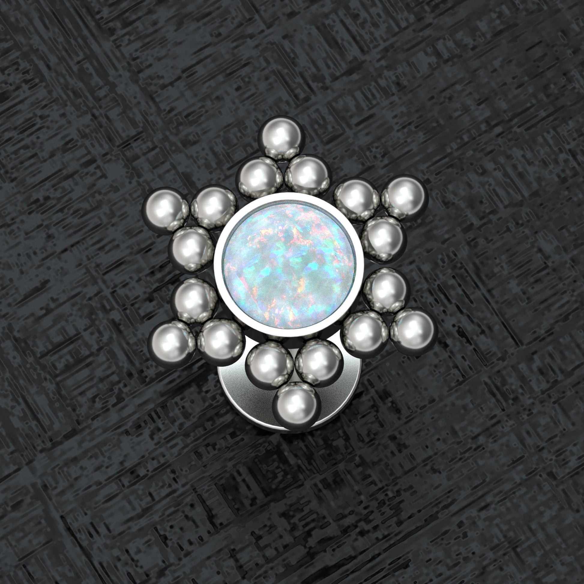 Titanium Flat Back Tragus Earring Opal - TitaniumFashion