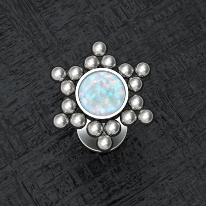 Titanium Flat Back Tragus Earring Opal - TitaniumFashion