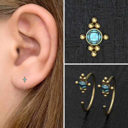 CZ Small Hoop Earrings Surgical Steel - TitaniumFashion