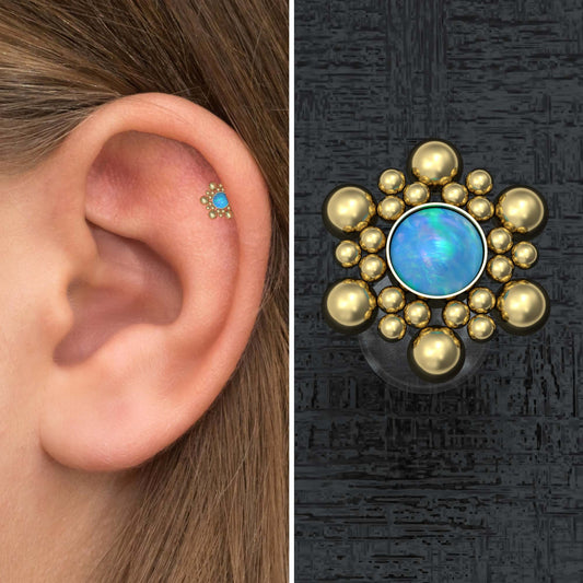 Flat Back Tragus Earring Bioflex - TitaniumFashion