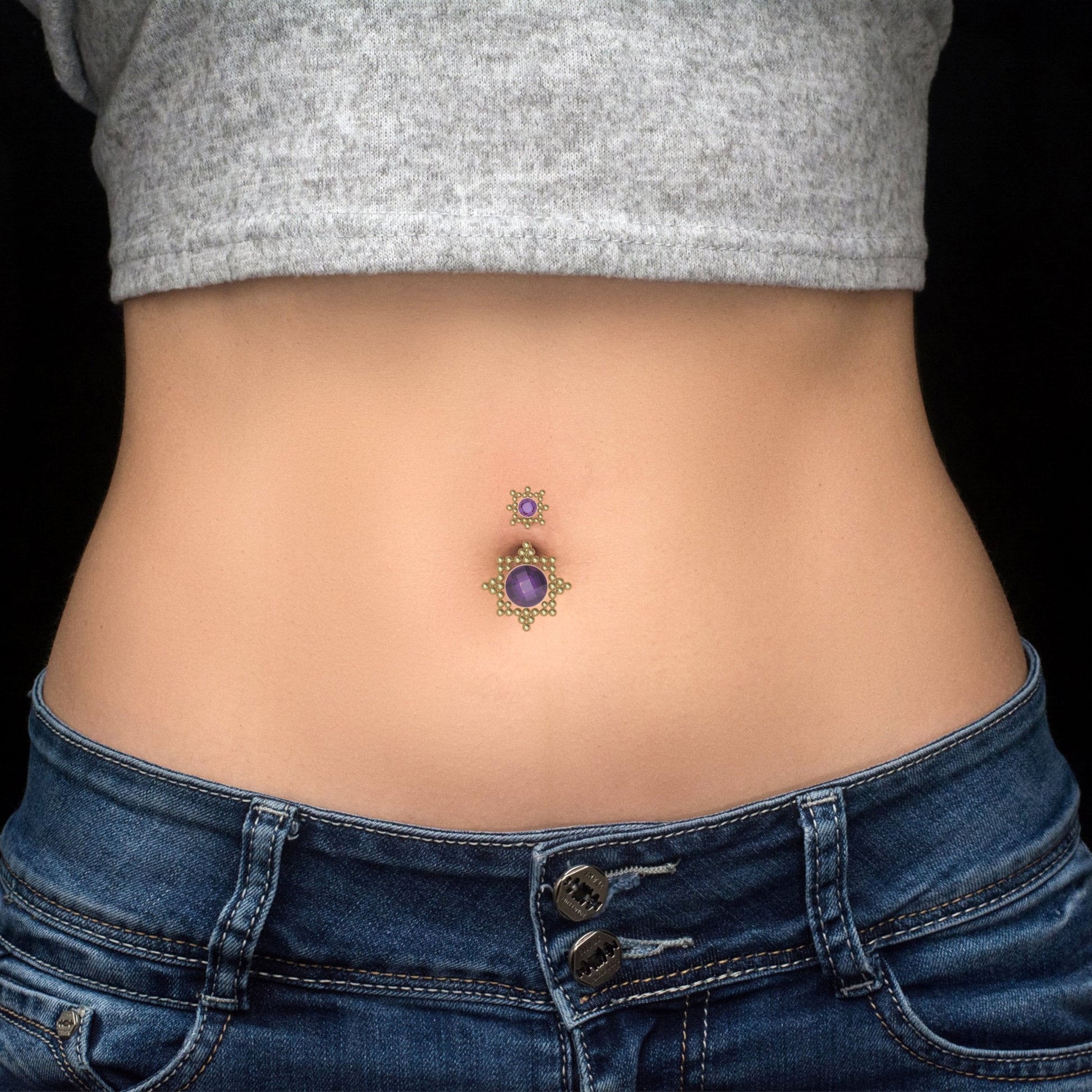 Belly Ring CZ - TitaniumFashion