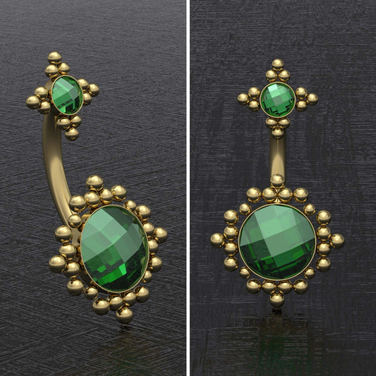 Surgical Steel Belly Button Ring CZ - TitaniumFashion