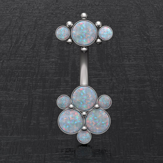 Surgical Steel Belly Ring Opal - TitaniumFashion