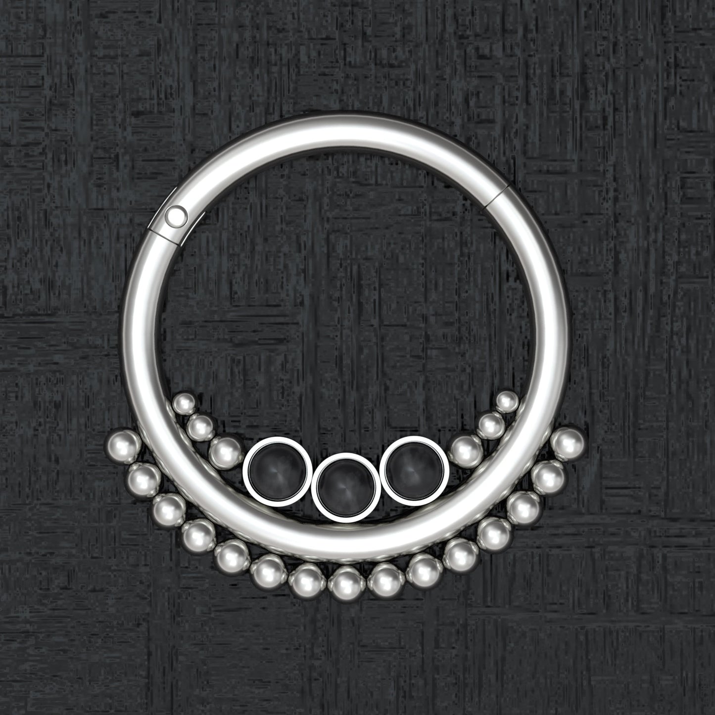 Onyx Nipple Ring Titanium Implant Grade - TitaniumFashion