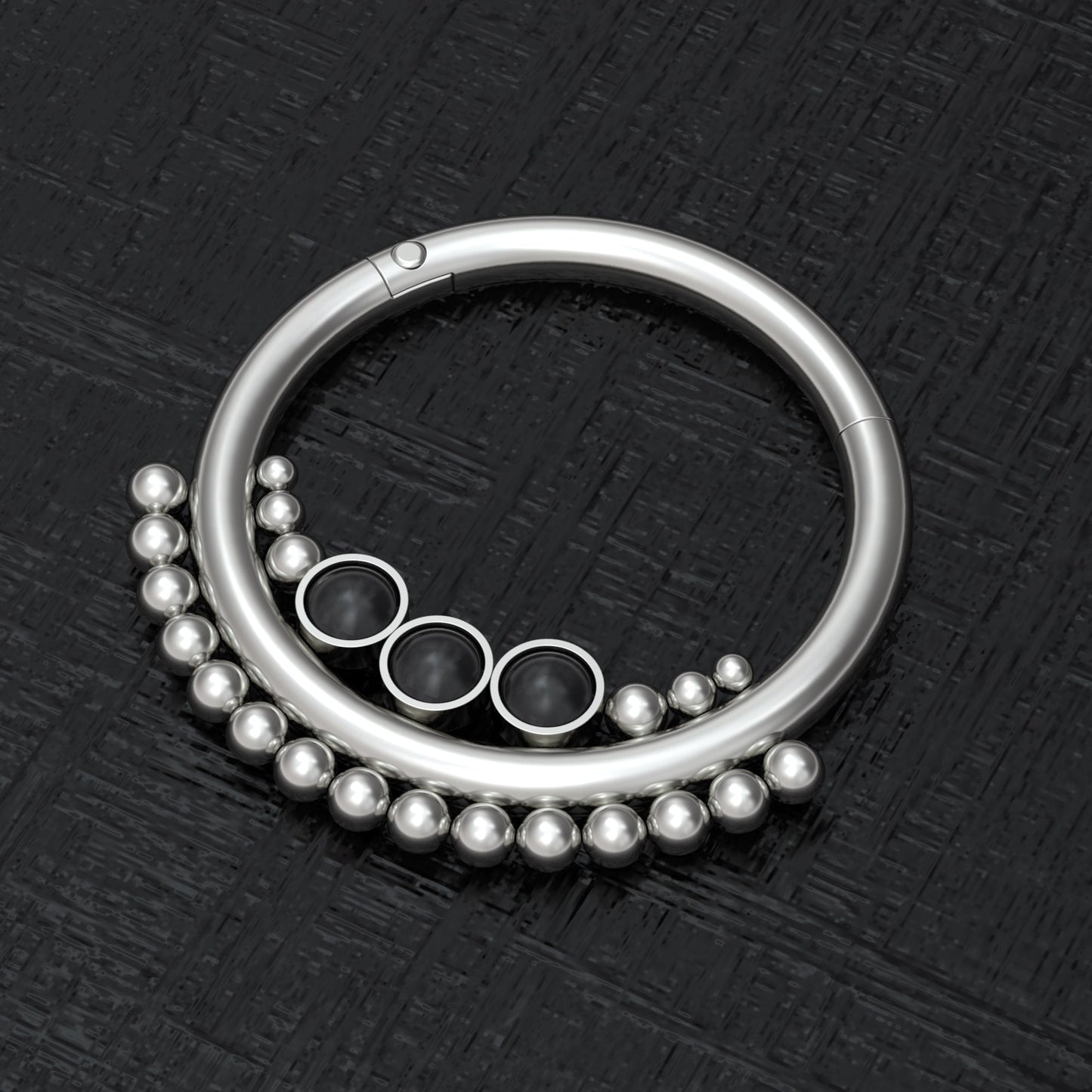 Onyx Nipple Ring Titanium Implant Grade - TitaniumFashion