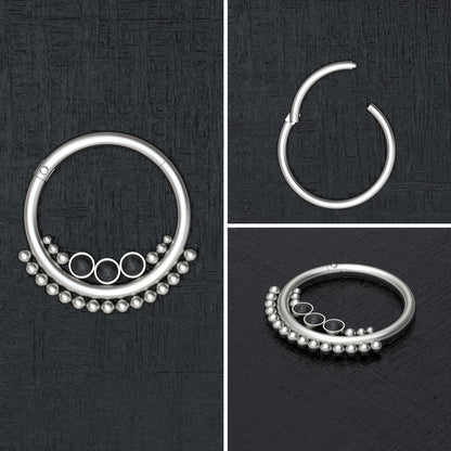 Onyx Nipple Ring Titanium Implant Grade - TitaniumFashion