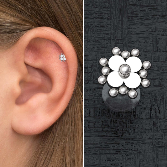 Flat Back Cartilage Earring Stud Bioflex - TitaniumFashion