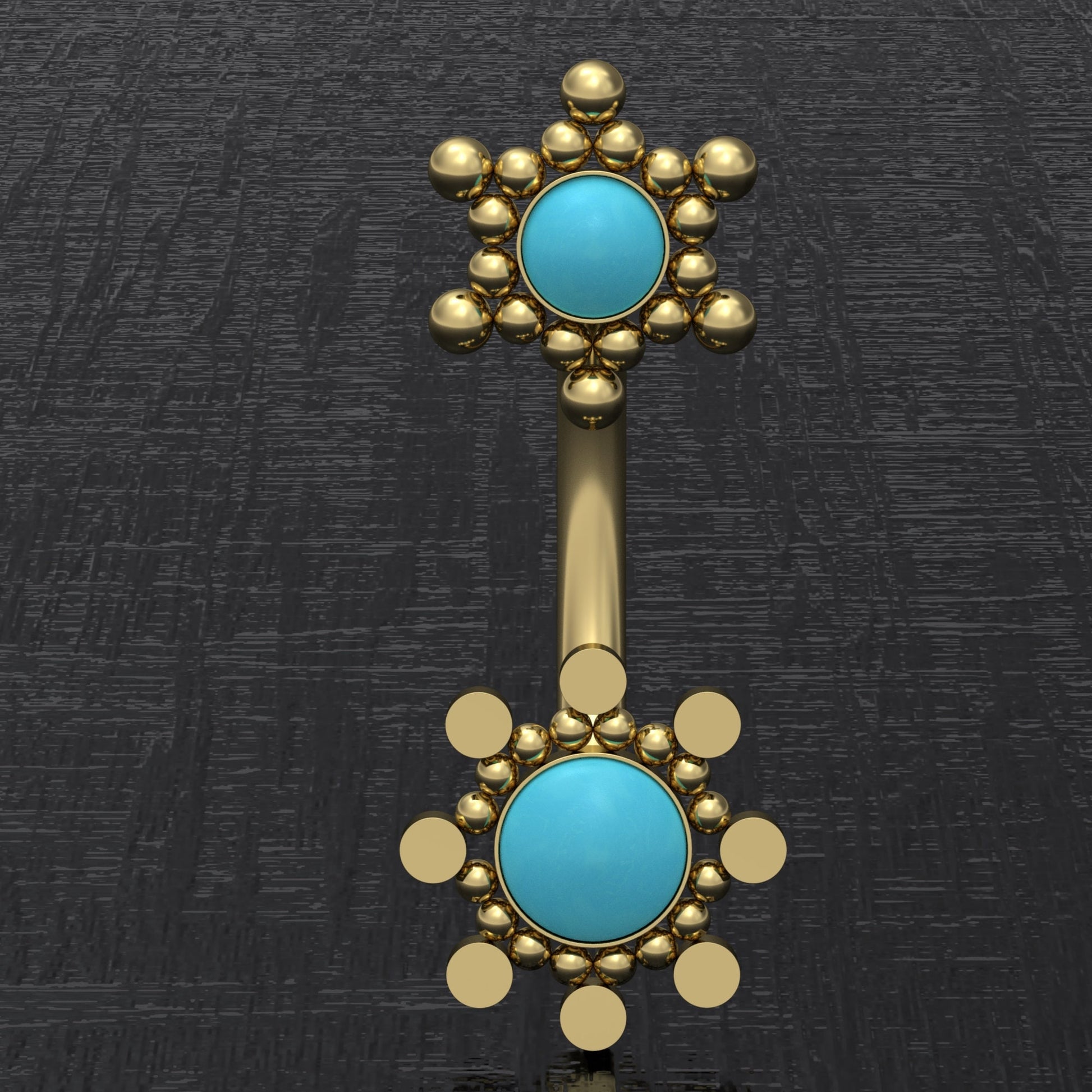 Belly Ring Turquoise - TitaniumFashion