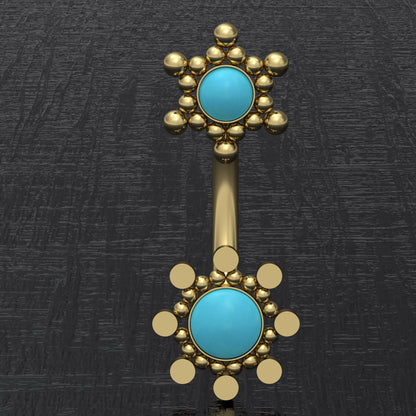 Belly Ring Turquoise - TitaniumFashion