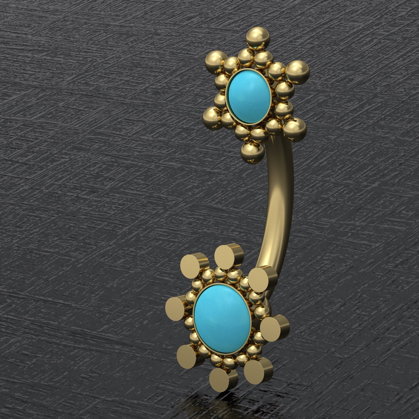 Belly Ring Turquoise - TitaniumFashion