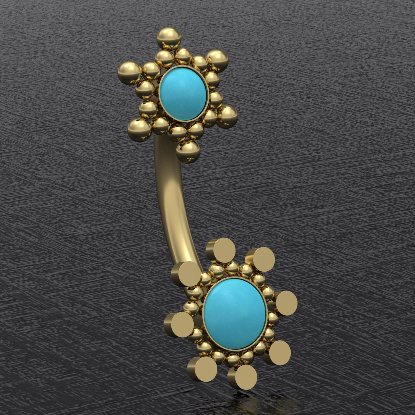 Belly Ring Turquoise - TitaniumFashion