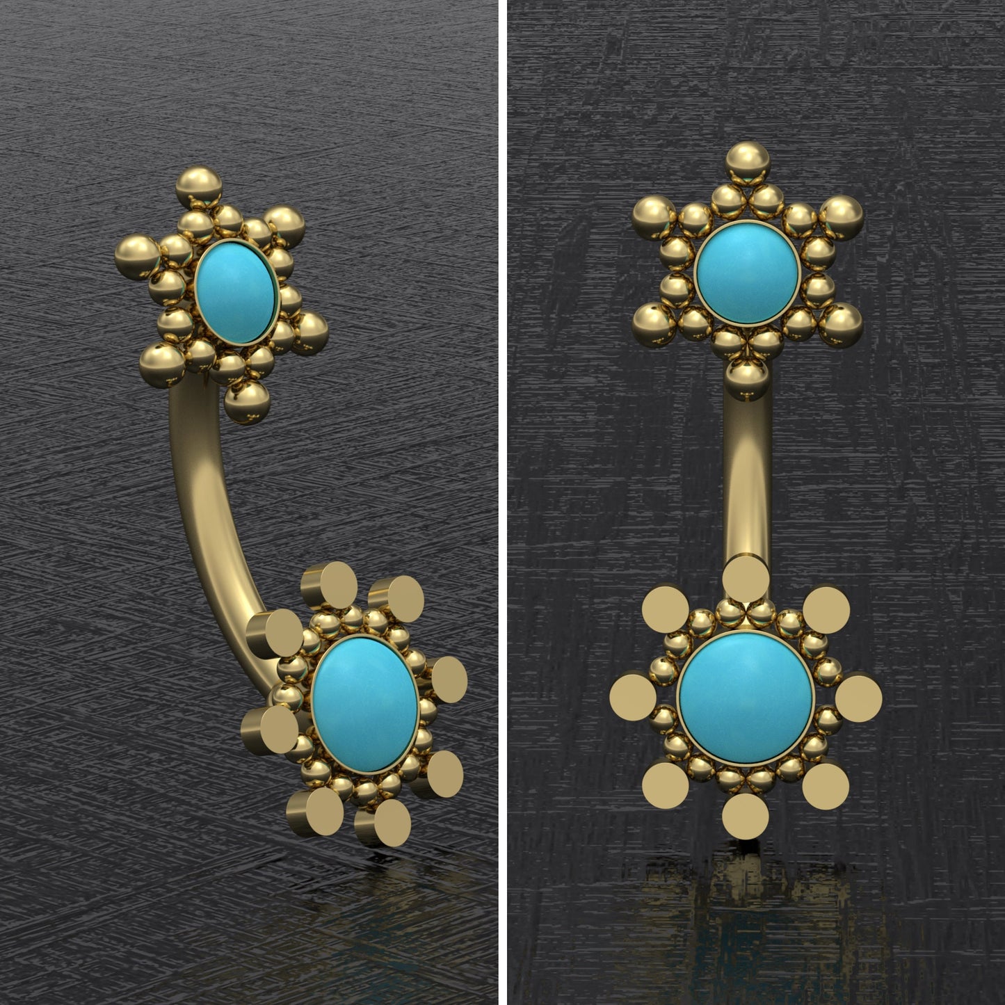 Belly Ring Turquoise - TitaniumFashion