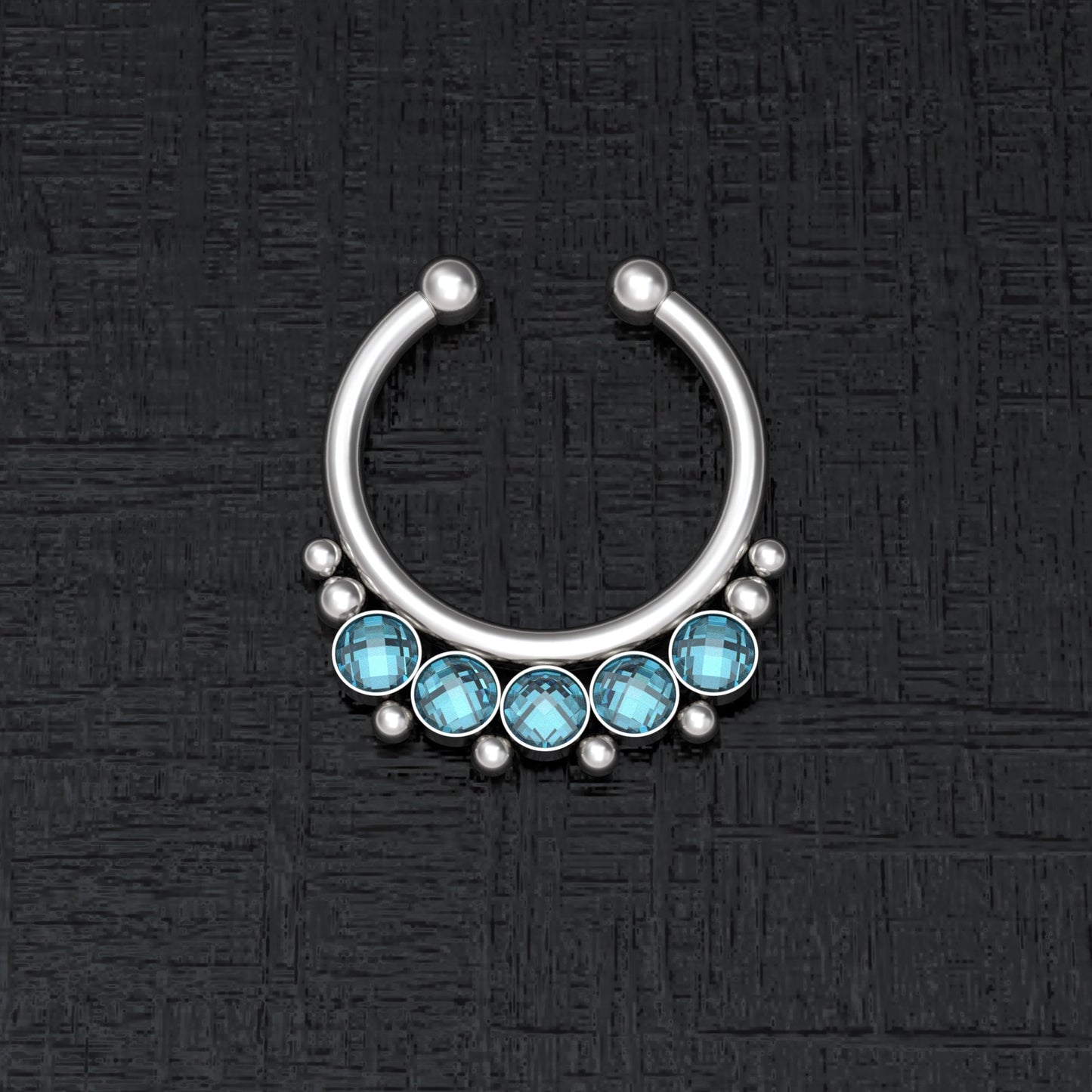 Fake Nose Ring Hoop CZ - TitaniumFashion