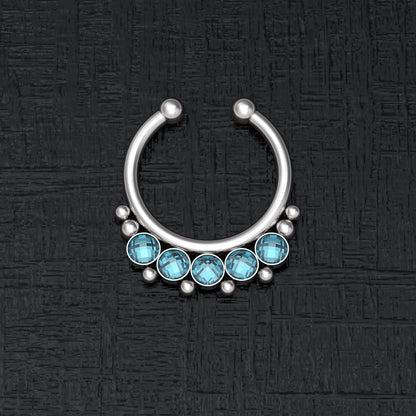 Fake Nose Ring Hoop CZ - TitaniumFashion