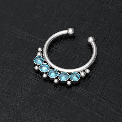 Fake Nose Ring Hoop CZ - TitaniumFashion