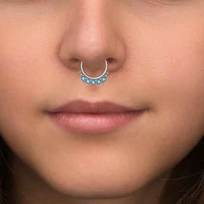 Fake Nose Ring Hoop CZ - TitaniumFashion