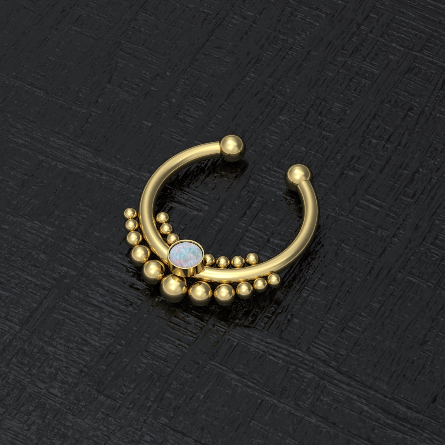 Fake Nose Ring Opal - TitaniumFashion