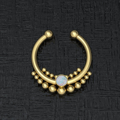 Fake Nose Ring Opal - TitaniumFashion