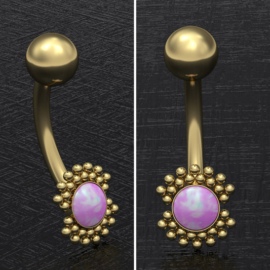 Belly Ring Opal - TitaniumFashion