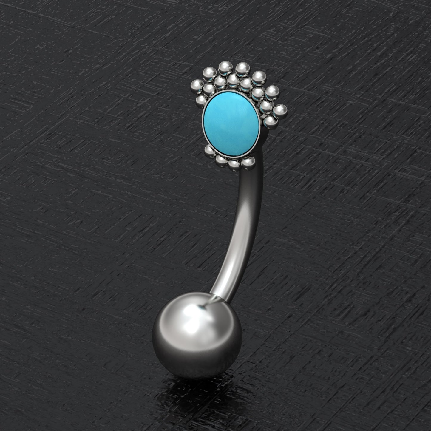 Titanium Belly Button Ring Turquoise - TitaniumFashion