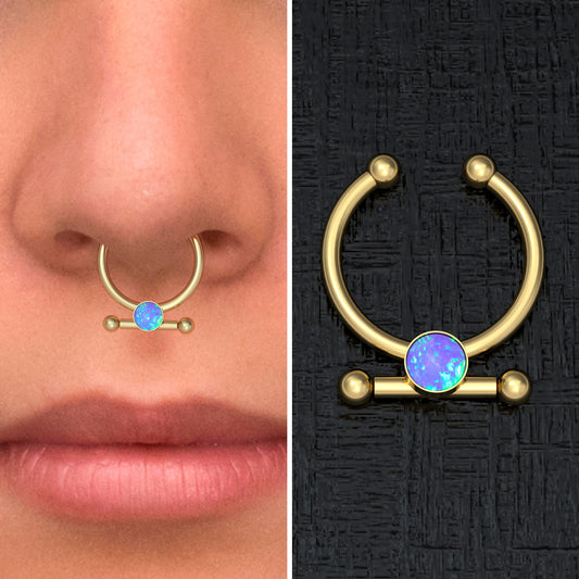 Fake Nose Ring Opal - TitaniumFashion