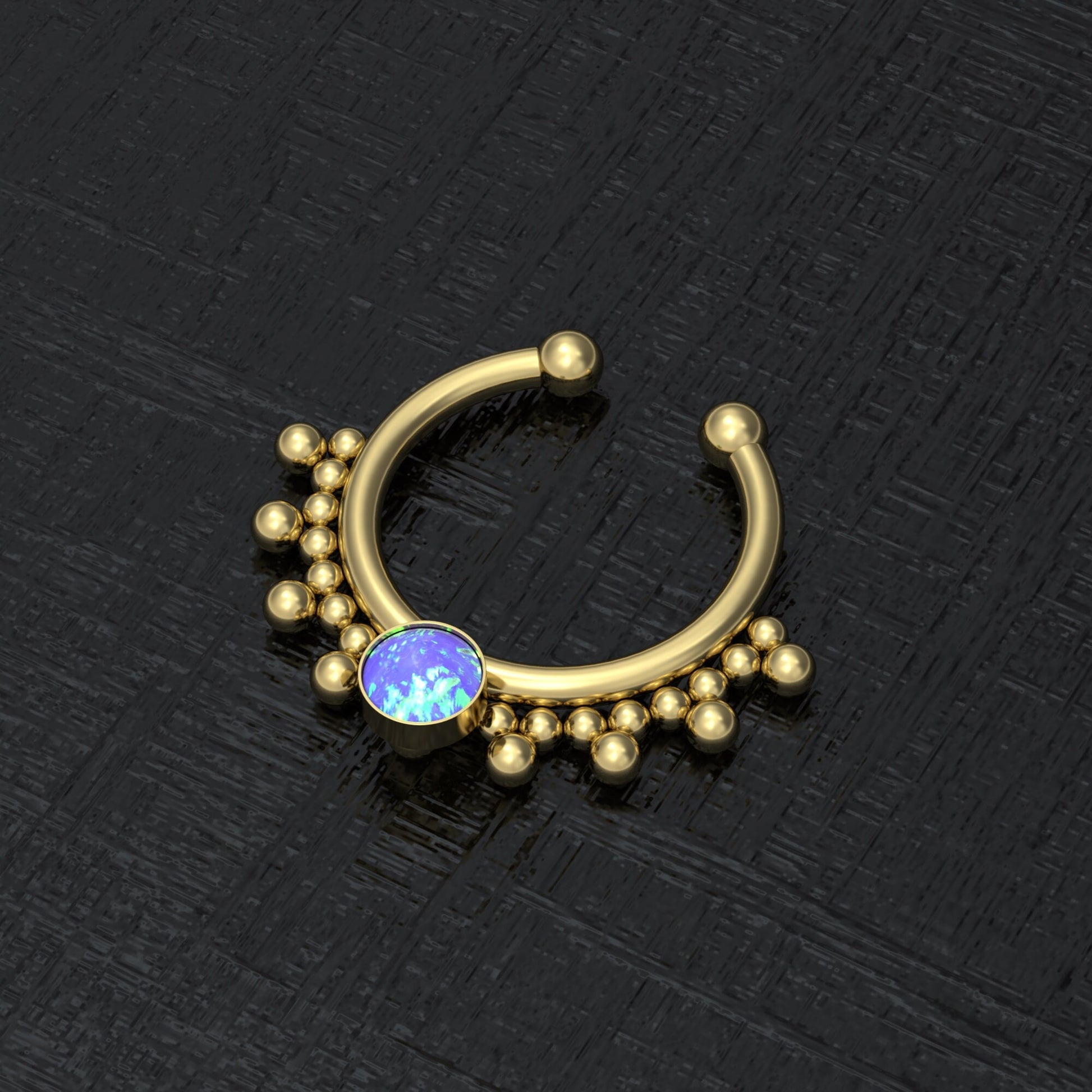 Fake Nose Ring Opal - TitaniumFashion