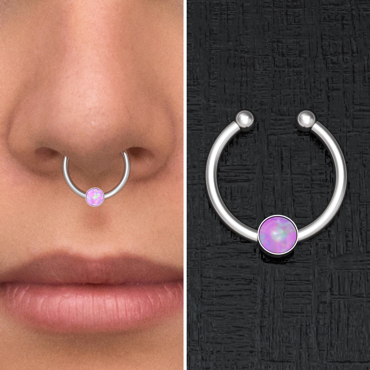 Non Pierced Nose Ring Surgical Steel - TitaniumFashion