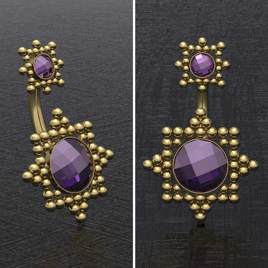 Belly Ring CZ - TitaniumFashion