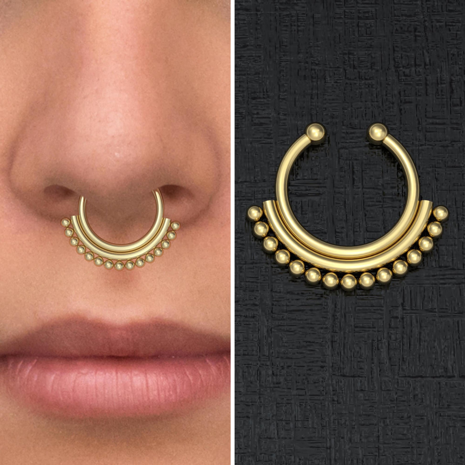 Fake Nose Ring Hoop - TitaniumFashion