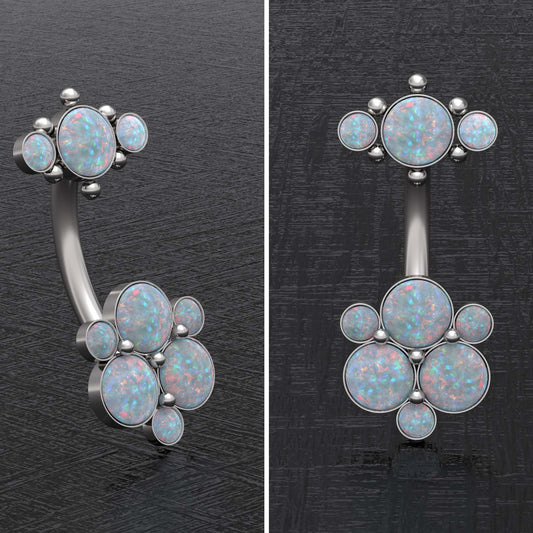 Surgical Steel Belly Ring Opal - TitaniumFashion