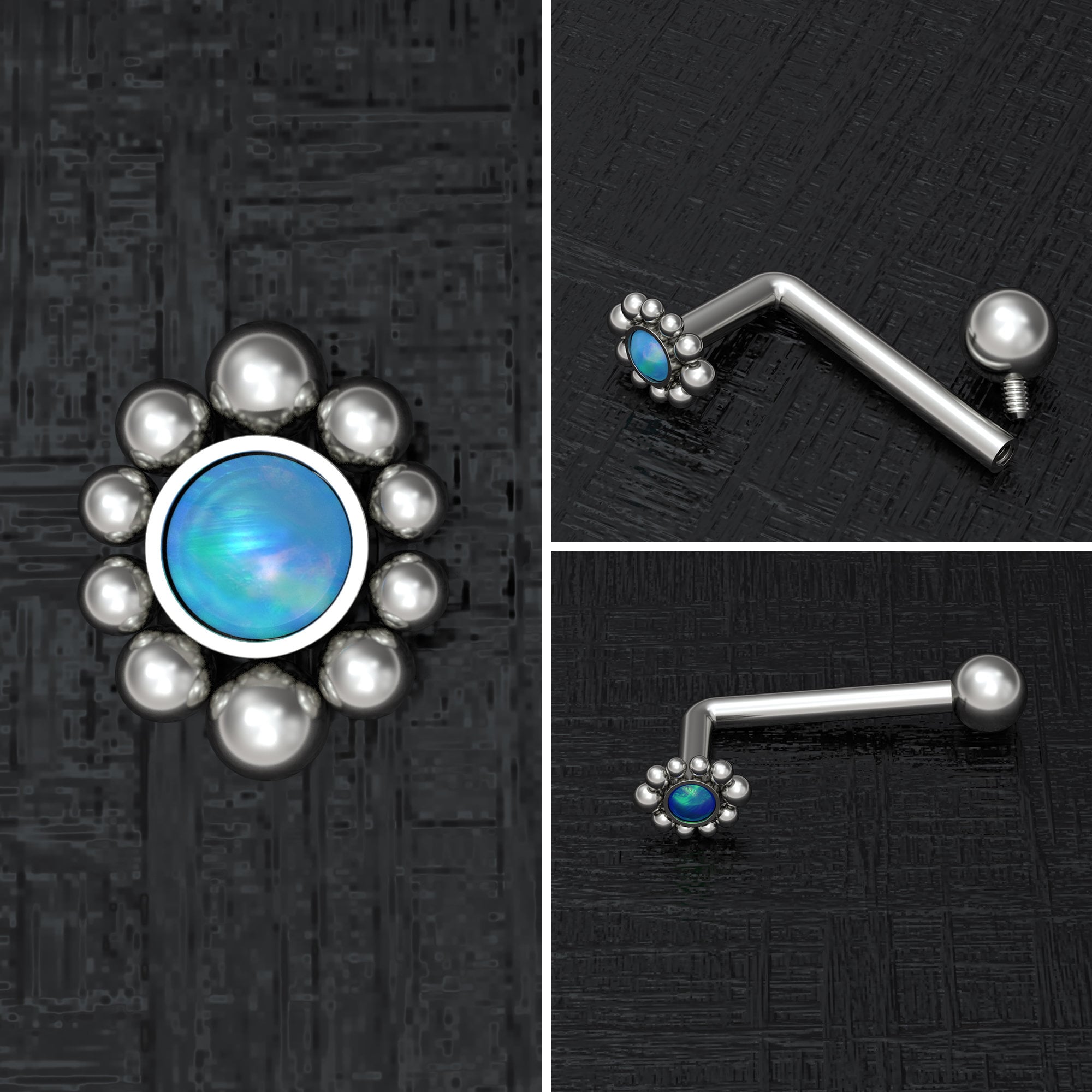 Titanium VCH Piercing Jewelry Opal