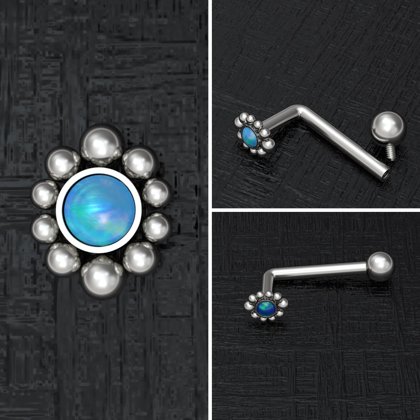 Titanium VCH Piercing Jewelry Opal - TitaniumFashion