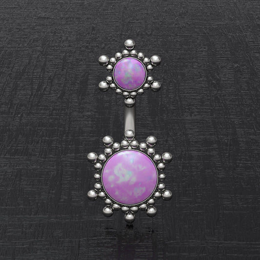 Opal Belly Button Ring Titanium Implant Grade - TitaniumFashion
