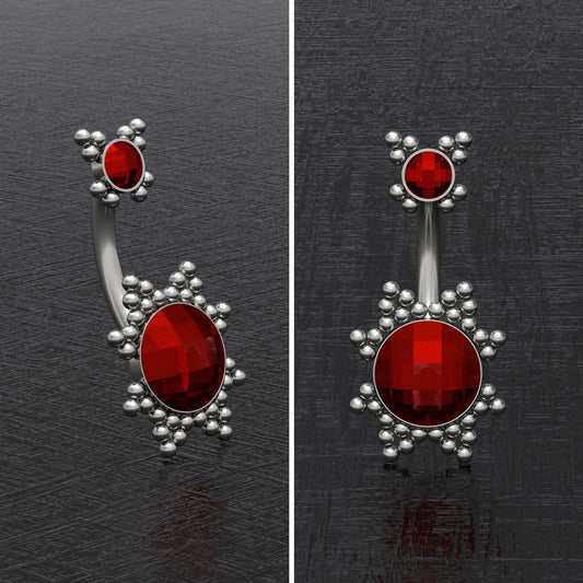 Titanium Belly Button Ring CZ - TitaniumFashion