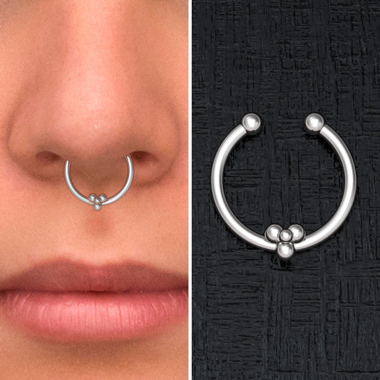 Fake Nose Ring Surgical Steel - TitaniumFashion