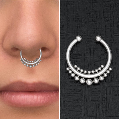 Fake Nose Ring Surgical Steel - TitaniumFashion