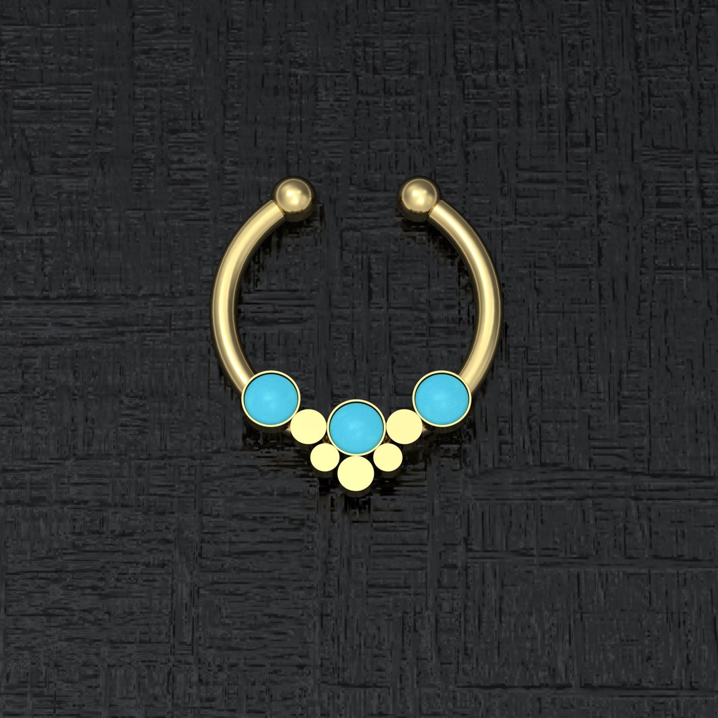 Fake Septum Ring Turquoise - TitaniumFashion