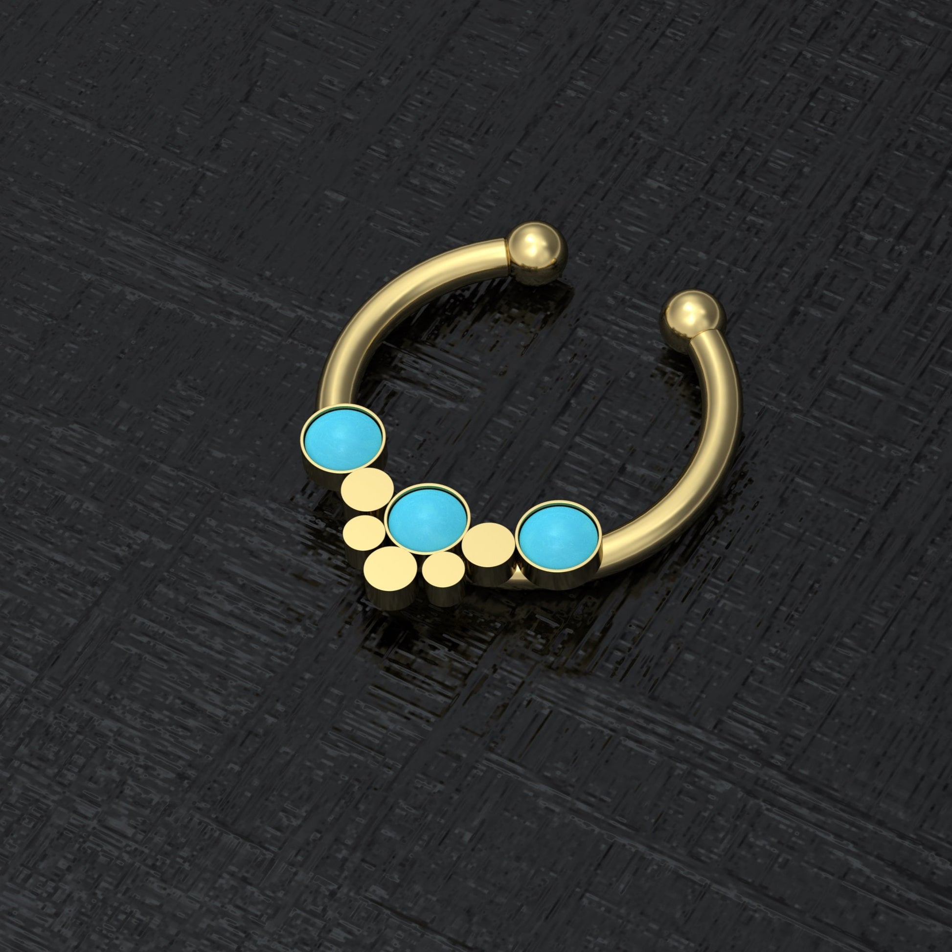 Fake Septum Ring Turquoise - TitaniumFashion