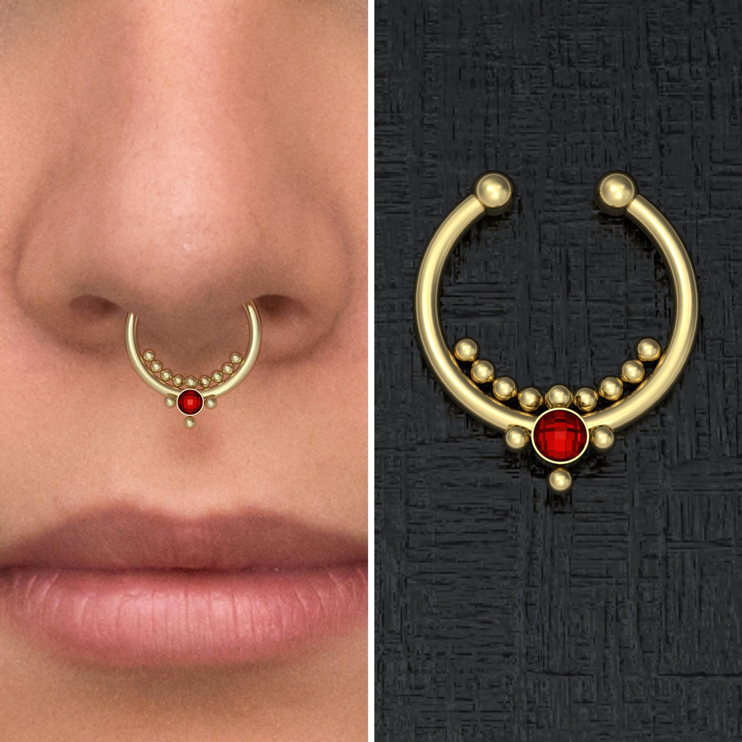 Fake Nose Ring Surgical Steel - TitaniumFashion