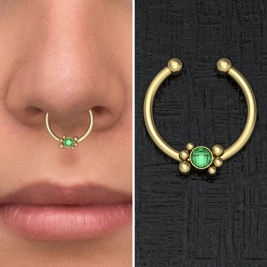 Septum Fake Nose Ring CZ - TitaniumFashion