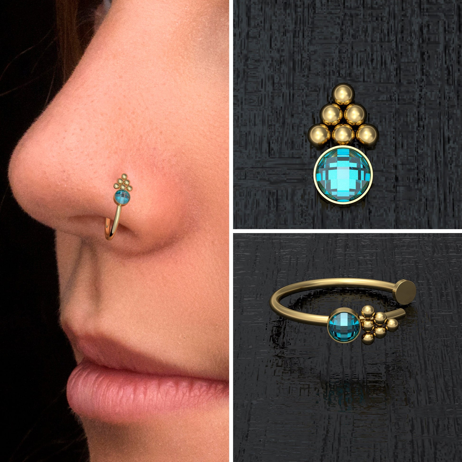 Fake Nose Ring CZ - TitaniumFashion