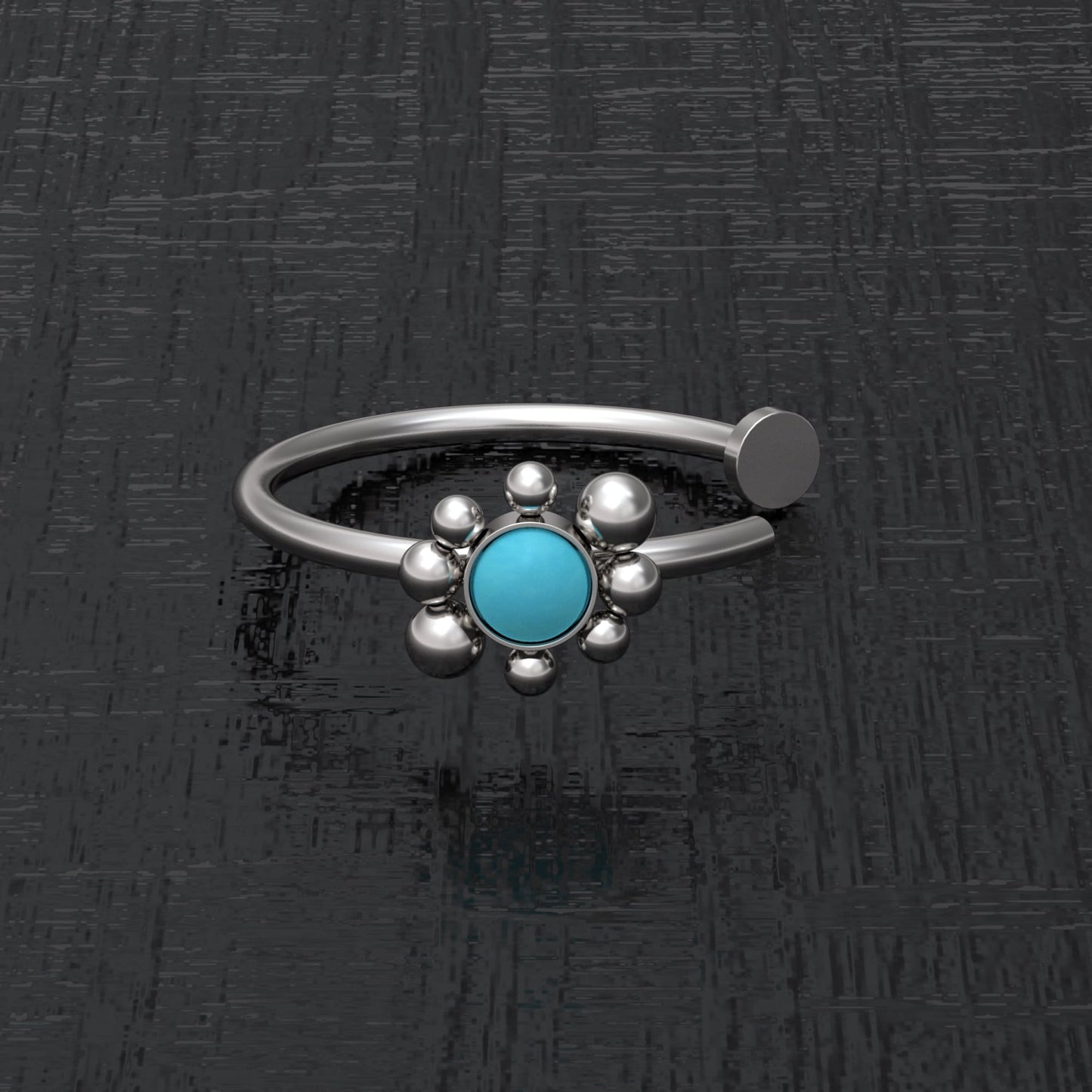 Fake Nose Ring Turquoise - TitaniumFashion