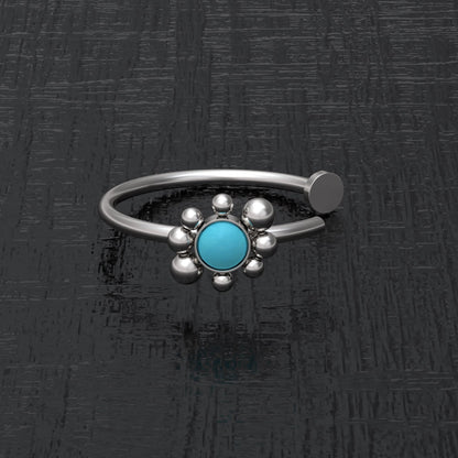 Fake Nose Ring Turquoise - TitaniumFashion