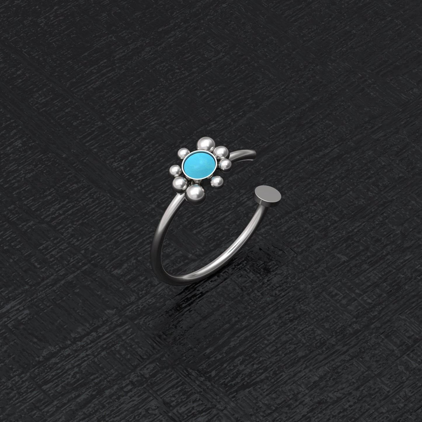 Fake Nose Ring Turquoise - TitaniumFashion